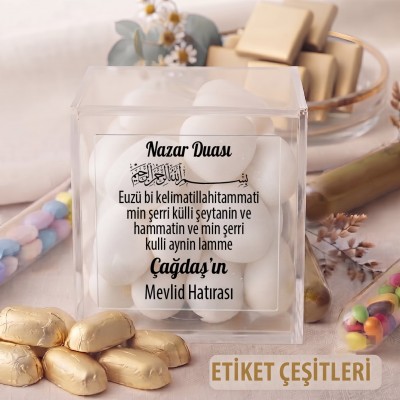 Kare Şeffaf Etiket 548 - Nazar Duası Tasarımı