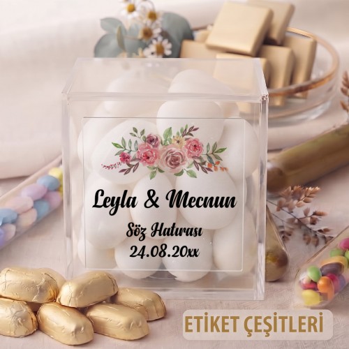 Kare Şeffaf Etiket 507 - Yaren Davetiye