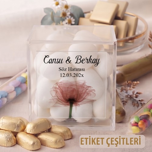 Kare Şeffaf Etiket 511 - Yaren Davetiye