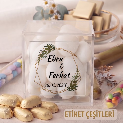 Kare Şeffaf Etiket 512 - Yaren Davetiye