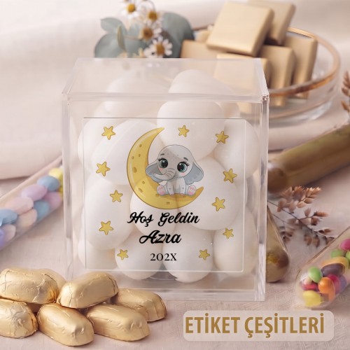Kare Şeffaf Etiket 518 - Yaren Davetiye