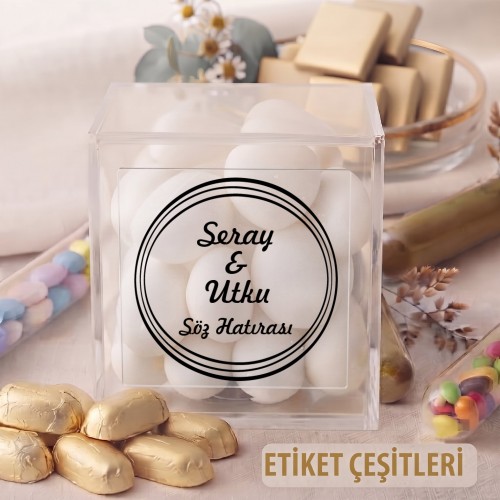 Kare Şeffaf Etiket 529 - Yaren Davetiye