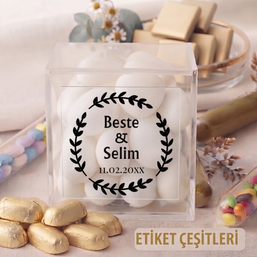 Kare Şeffaf Etiket 530 - Yaren Davetiye