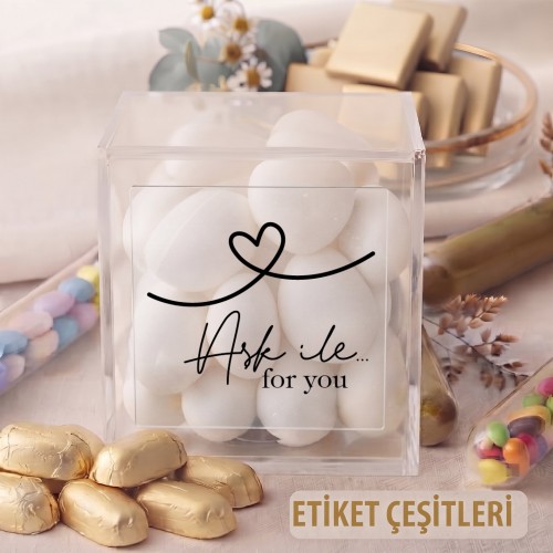 Kare Şeffaf Etiket 534 - Yaren Davetiye