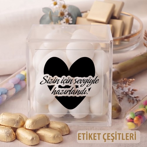 Kare Şeffaf Etiket 539 - Yaren Davetiye
