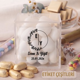 Kare Şeffaf Etiket 550 - Söz, Nişan, Nikah Etiketi