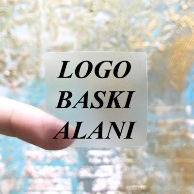 Kare Şeffaf Etiket 556 - Logo Baskısı