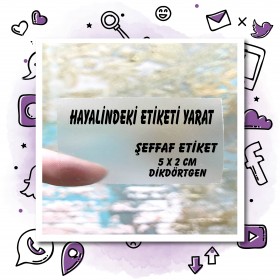 01 - Şeffaf Etiket Tasarla Dikdörtgen  (5x2 cm)