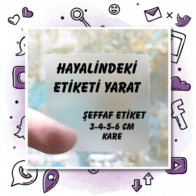 01 - Şeffaf Kare Etiket Tasarla