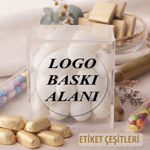 Madlen Çikolata Etiketi Hediyelik Şeffaf Etiket - Yaren Davetiye