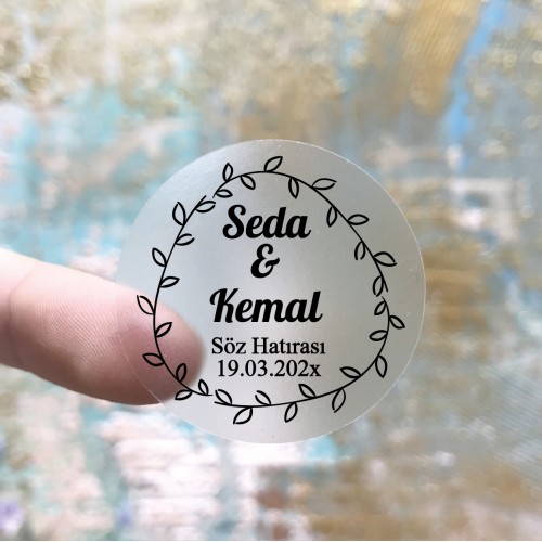 Hediyelik Şeffaf Etiket - Yaren Davetiye