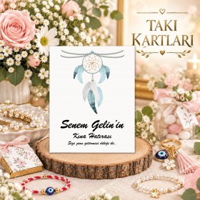 Takı Kartı 005 - Kına Gecesi Temalı Toka, Küpe Kartı
