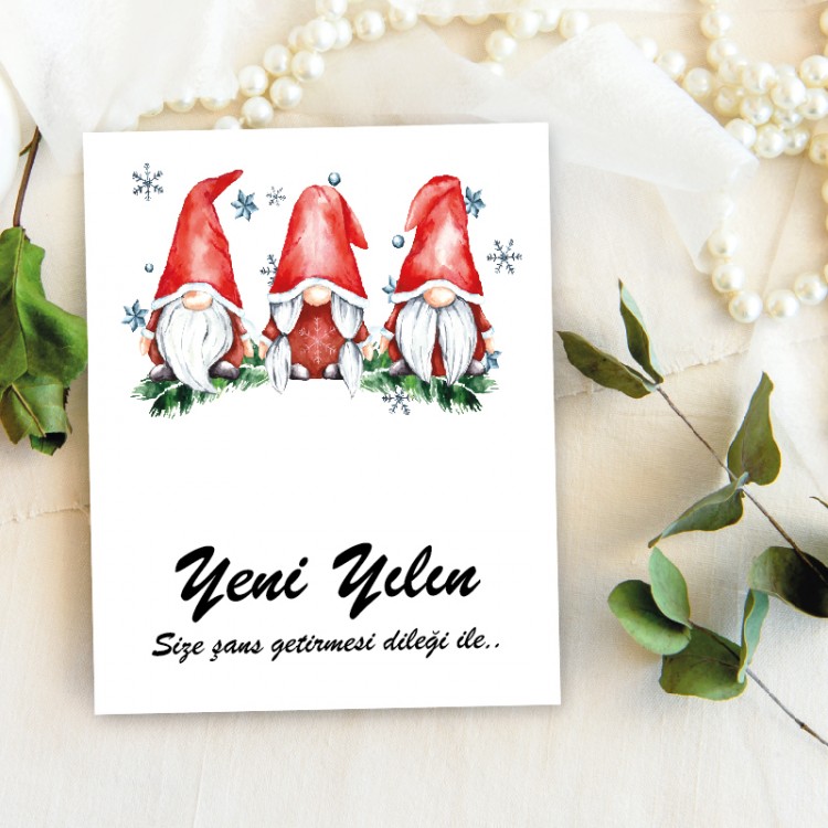 Takı Kartı 012 -  Yeni Yıl - Yılbaşı  Temalı Toka, Küpe Kartı
