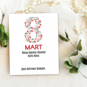 Takı Kartı 043 -  8 Mart Dünya Kadınlar Günü Temalı Toka, Küpe Kartı