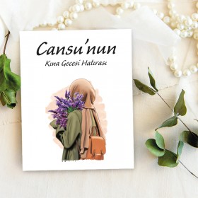 Takı Kartı 078 - Tesettürlü Kız Bileklik , Toka, Mendil Kartı