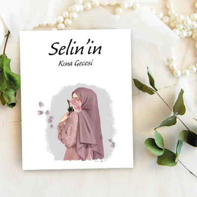 Takı Kartı 079Tesettürlü Gelin Bileklik , Toka, Mendil Kartı
