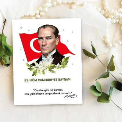 Takı Kartı 088 - 29 Ekim Cumhuriyet Bayramı Ataürk Tasarım Kart