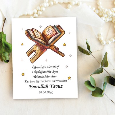 Takı Kartı 091 - Hatim, Hafız  Kuran Hatırası Hediyelik Kart