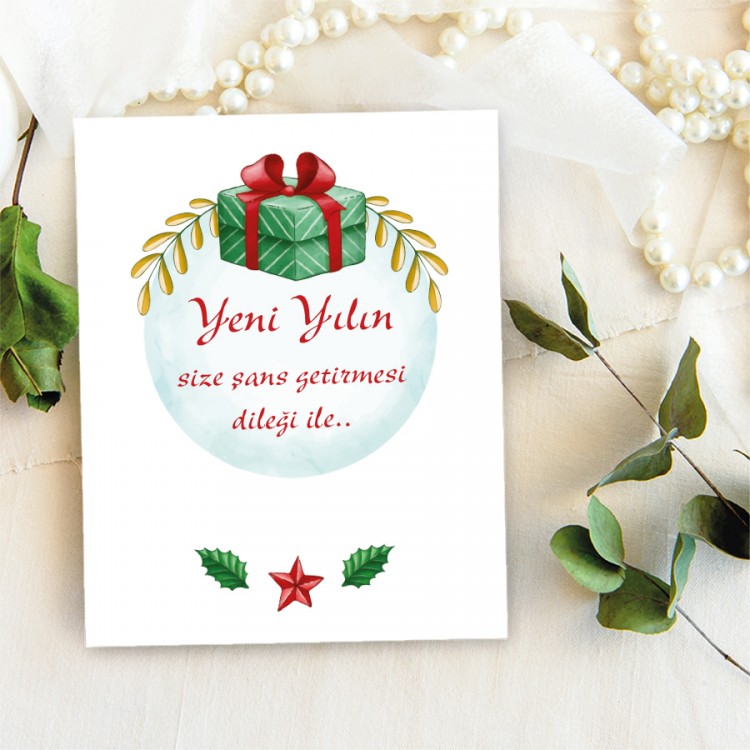 Takı Kartı 098 -  Yeni Yıl - Yılbaşı  Temalı Toka, Küpe Kartı