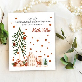 Takı Kartı 107 -  Yeni Yıl - Yılbaşı  Temalı Toka, Küpe Kartı