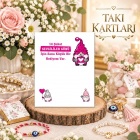 Takı Kartı 112 - 14 Şubat Sevgililer Günü Hediye Bileklik Kartı