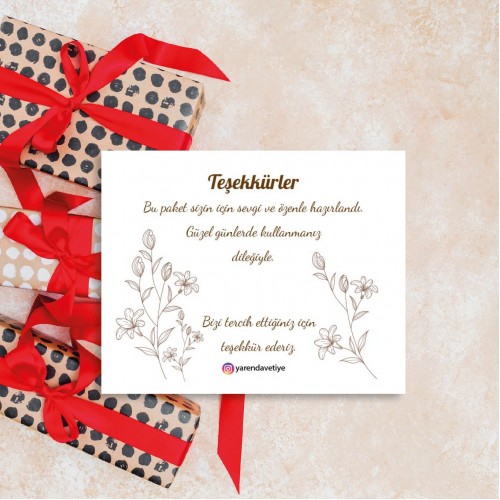 Teşekkür Kartı - Yaren Davetiye