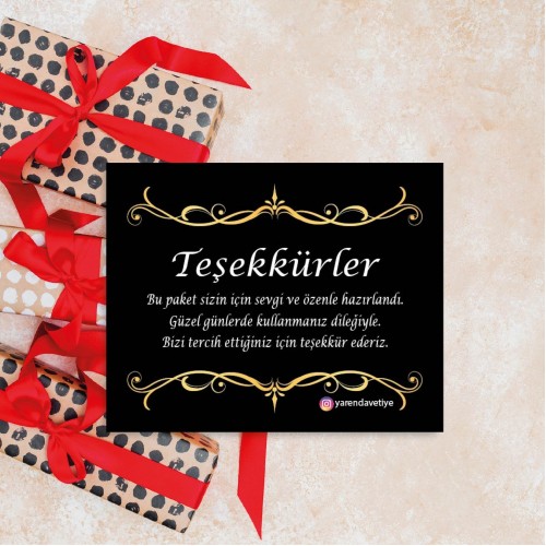 Teşekkür Kartı - Yaren Davetiye