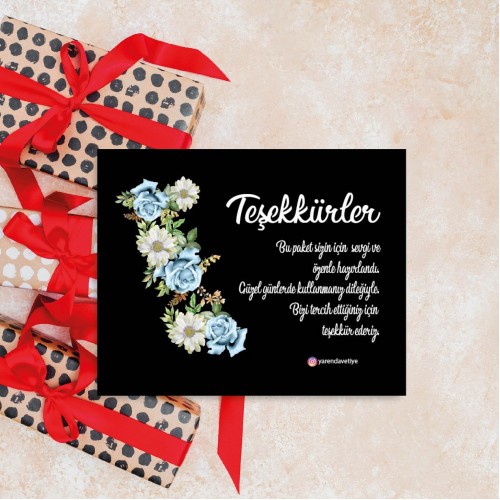 Teşekkür Kartı - Yaren Davetiye