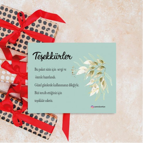 Teşekkür Kartı - Yaren Davetiye
