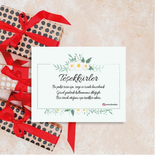 Teşekkür Kartı - Yaren Davetiye