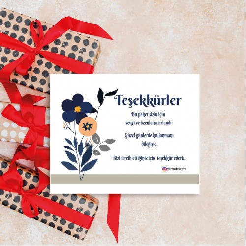 Teşekkür Kartı - Yaren Davetiye