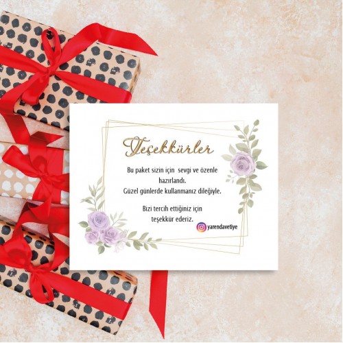 Teşekkür Kartı - Yaren Davetiye